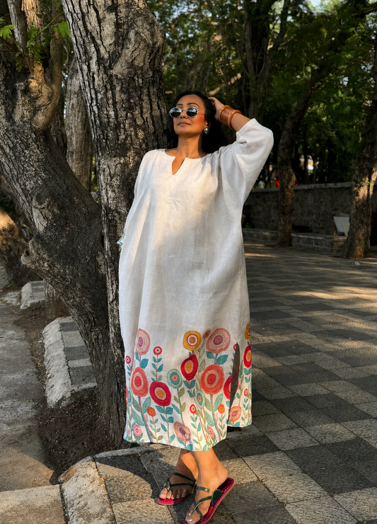 Célora floral kaftan dress, full-length 135 cm view