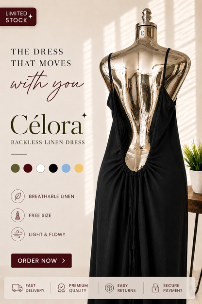 Célora backless linen maxi dress, full-length 140 cm view
