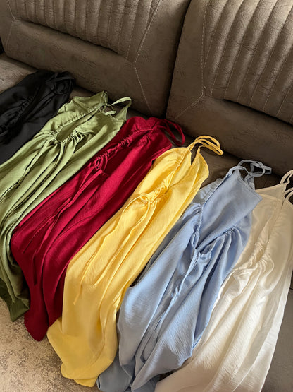 Backless Linen Dress colours